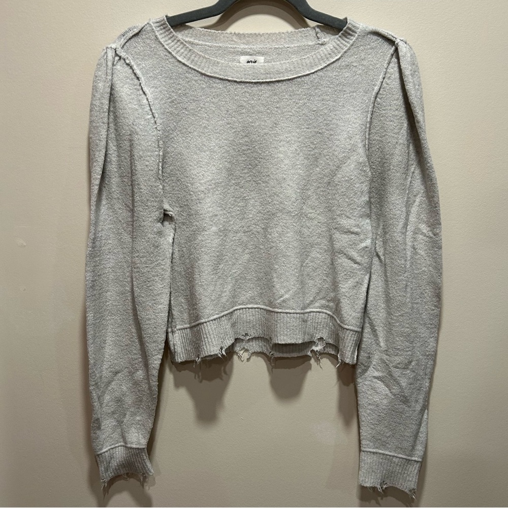 Aerie Light Gray Knit Sweater
